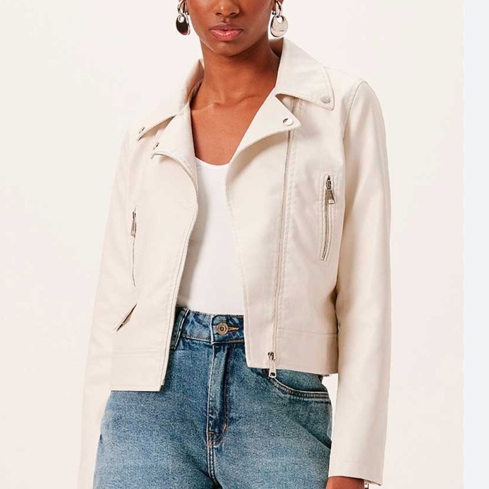 DIMY
JAQUETA LEATHER JACKET CREAM SMALL NWT